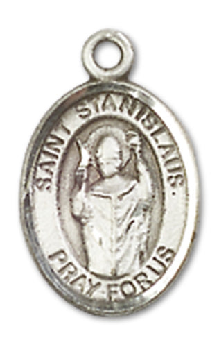 Fine Pewter Charm Medal, 1/2", St. Stanislaus, Your Choice of Chain, # 10433