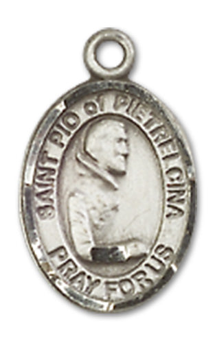 Fine Pewter Charm Medal, 1/2", St. Pio of Pietrelcina, Your Choice of Chain, # 10434
