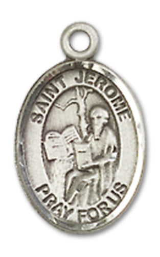 1/2" Fine Pewter St. Jerome Charm Medal, Your Choice of Chain, # 10443
