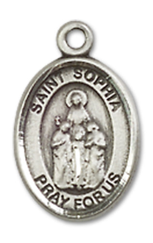 Sterling Silver Charm Medal, 1/2", St. Sophia, Your Choice of Chain, # 10052