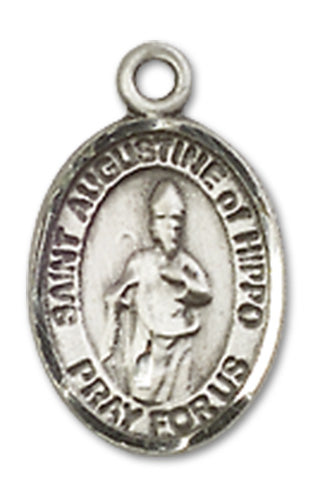 St. Augustine of Hippo Charm Medal, Sterling Silver, 1/2", Your Choice of Chain, # 10055