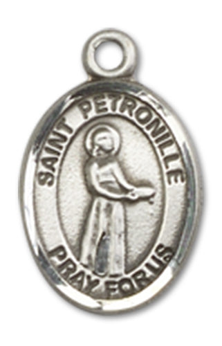 1/2" Fine Pewter St. Petronille Charm Medal, Your Choice of Chain, # 10454