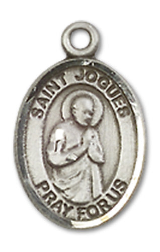 1/2" Fine Pewter St. Isaac Jogues Charm Medal, Your Choice of Chain, # 10458