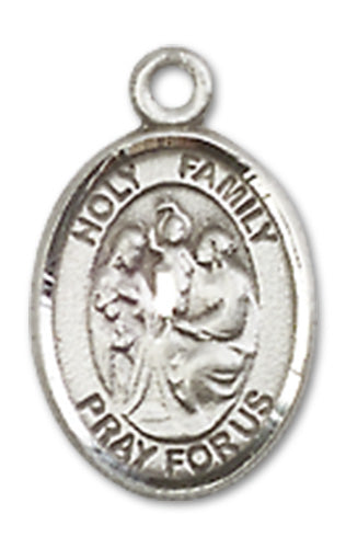Holy Family Charm Medal, Sterling Silver, 1/2", Your Choice of Chain, # 10074