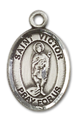 Sterling Silver Charm Medal, 1/2", St. Victor of Marseilles, Your Choice of Chain, # 10079