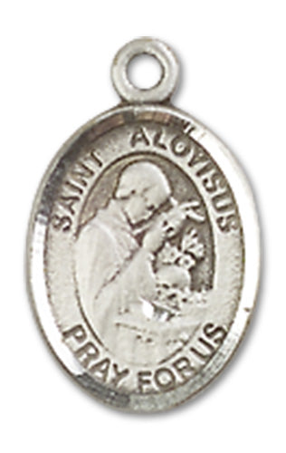 St. Aloysius Gonzaga Charm Medal, Sterling Silver, 1/2", Your Choice of Chain, # 10081
