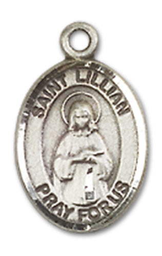 1/2" Fine Pewter St. Lillian Charm Medal, Your Choice of Chain, # 10472
