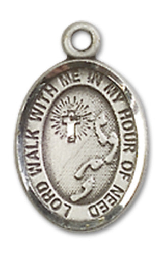 Footprints / Cross Charm Medal, Fine Pewter, 1/2", Your Choice of Chain, # 10482