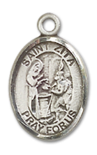 Sterling Silver Charm Medal, 1/2", St. Zita, Your Choice of Chain, # 10098