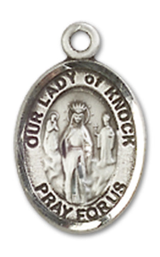 Our Lady of Knock Charm Medal, Fine Pewter, 1/2", your choice of chain, # 10491