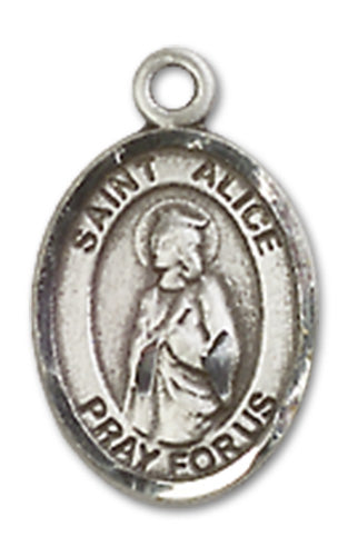 St. Alice Charm Medal, Sterling Silver, 1/2", Your Choice of Chain, # 10102