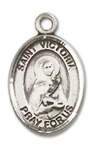 Fine Pewter Charm Medal, 1/2", St. Victoria, Your Choice of Chain, # 10498