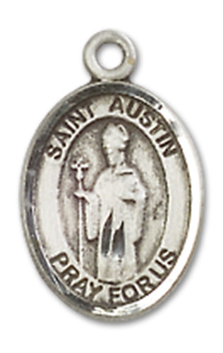 St. Austin Charm Medal, Fine Pewter, 1/2", Your Choice of Chain, # 10501