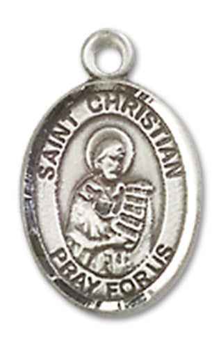 St. Christian Demosthenes Charm Medal, Sterling Silver, 1/2", Your choice of chain, # 10111