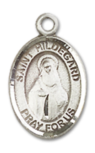 1/2" Sterling Silver St. Hildegard Von Bingen Charm Medal, Your Choice of Chain, # 10114