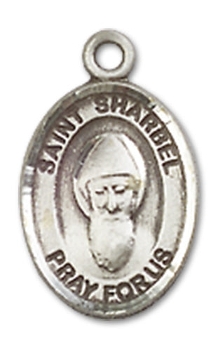Sterling Silver Charm Medal, 1/2", St. Sharbel, Your Choice of Chain, # 10123