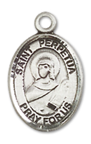 1/2" Sterling Silver St. Perpetua Charm Medal, Your Choice of Chain, # 10124