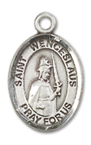 Fine Pewter Charm Medal, 1/2", St. Wenceslaus, Your Choice of Chain, # 10516