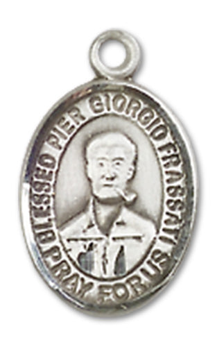 Blessed Pier Giorgio Frassati Charm Medal, Sterling Silver, 1/2", Your Choice of Chain, # 10130