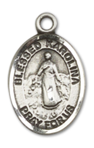 Blessed Karolina Kozkowna Charm Medal, Fine Pewter, 1/2", Your Choice of Chain, # 10526