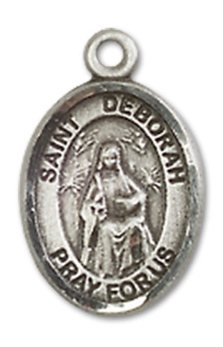 St. Deborah Charm Medal, Fine Pewter, 1/2", Your choice of chain, # 10530