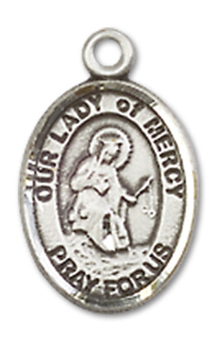 Our Lady of Mercy Charm Medal, Fine Pewter, 1/2", Your Choice of Chain, # 10533