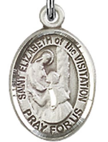 St. Elizabeth of the Visitation Charm Medal, Fine Pewter, 1/2", Your choice of chain, # 10558
