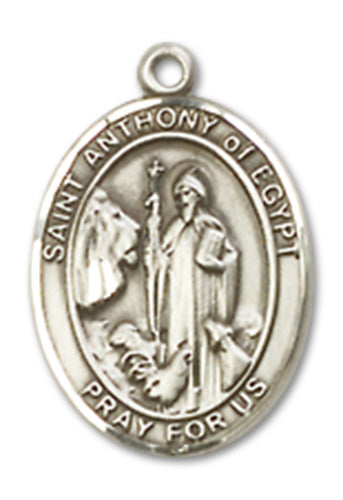 St. Anthony of Egypt Charm Medal, Sterling Silver, 1/2", Your Choice of Chain, # 10174