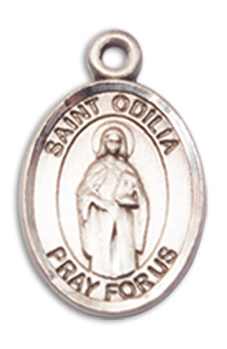1/2" Fine Pewter St. Odilia Charm Medal, Your Choice of Chain, # 10566