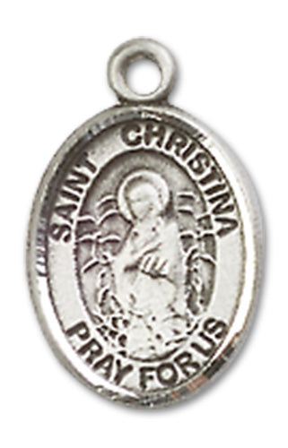 St. Christina the Astonishing Charm Medal, Fine Pewter, 1/2", Your choice of chain, # 10568