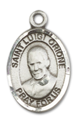 1/2" Sterling Silver St. Luigi Orione Charm Medal, Your Choice of Chain, # 10183