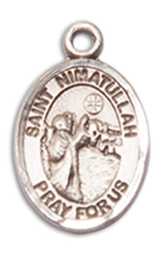 1/2" Sterling Silver St. Nimatullah al-Hardini Charm Medal, Your Choice of Chain, # 10196