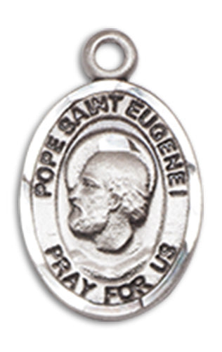 Pope St. Eugene I Charm Medal, Fine Pewter, 1/2", Your Choice of Chain, # 10599