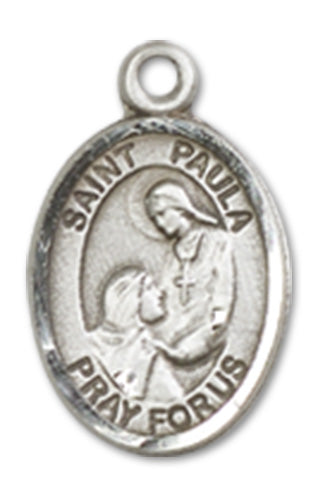 1/2" Fine Pewter St. Paula Charm Medal, Your Choice of Chain, # 10606