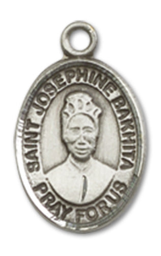 1/2" Fine Pewter St. Josephine Bakhita Charm Medal, Your Choice of Chain, # 10607