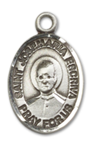 1/2" Sterling Silver St. Josemaria Escriva Charm Medal, Your Choice of Chain, # 10219