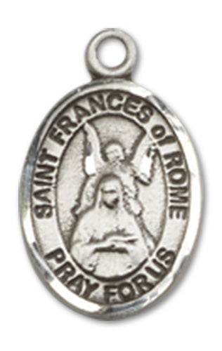 St. Frances of Rome Charm Medal, Sterling Silver, 1/2", Your choice of chain, # 10222
