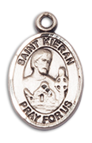 1/2" Sterling Silver St. Kieran Charm Medal, Your Choice of Chain, # 10223