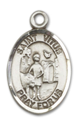 Sterling Silver Charm Medal, 1/2", St. Vitus, Your Choice of Chain, # 10224