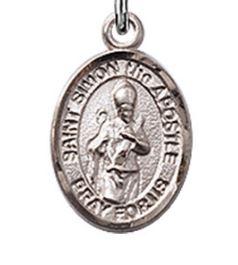 Fine Pewter Charm Medal, 1/2", St. Simon the Apostle, Your Choice of Chain, # 10625