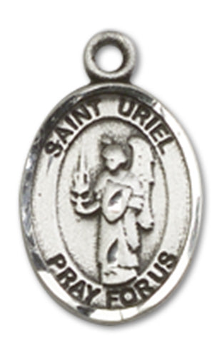 Archangel Uriel Charm Medal, Sterling Silver, 1/2", Your Choice of Chain, # 10235