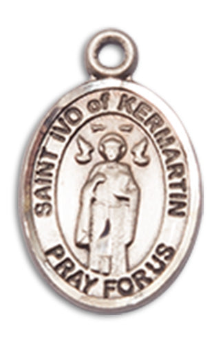 1/2" Fine Pewter St. Ivo of Kermartin Charm Medal, Your Choice of Chain, # 10639