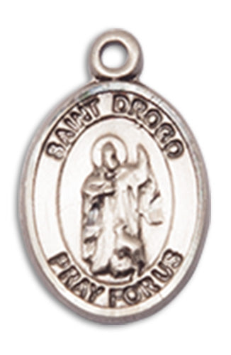 St. Drogo Charm Medal, Fine Pewter, 1/2", Your choice of chain, # 10643