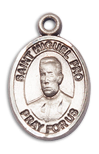 Blessed Miguel Pro Charm Medal, Sterling Silver, 1/2", Your Choice of Chain, # 10246