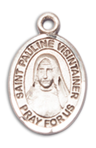 1/2" Sterling Silver St. Pauline Visintainer Charm Medal, Your Choice of Chain, # 10249