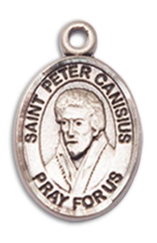1/2" Fine Pewter St. Peter Canisius Charm Medal, Your Choice of Chain, # 10654