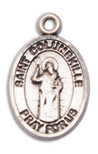 St. Columbkille Charm Medal, Fine Pewter, 1/2", Your choice of chain, # 10661