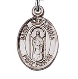 Fine Pewter Charm Medal, 1/2", St. Seraphina, Your Choice of Chain, # 10667