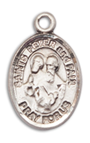Sterling Silver Charm Medal, 1/2", Sts. Peter & Paul, Your Choice of Chain, # 10268