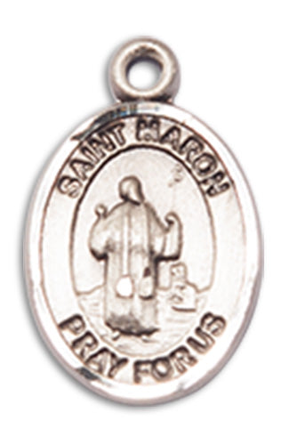 1/2" Sterling Silver St. Maron Charm Medal, Your Choice of Chain, # 10275